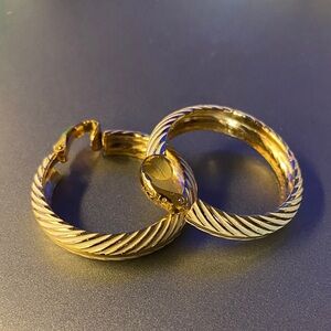 Vintage Lewis Segal Gold-Tone Hoop Earrings